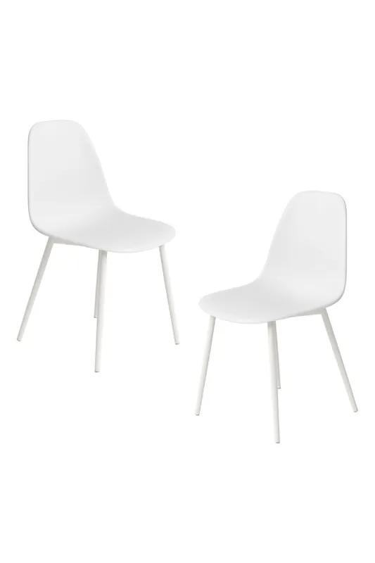 Pack 2 Sillas White Teok Polipiel - Blanco