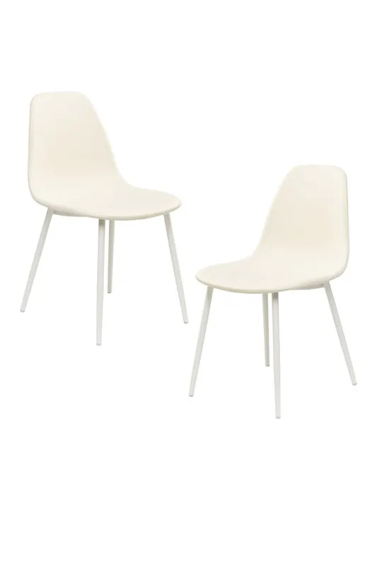Pack 2 Sillas White Teok Tela - Blanco