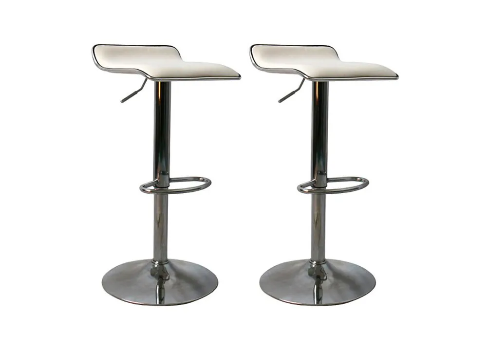 Pack de 2 taburetes ajustables KENY blanco - Muebles