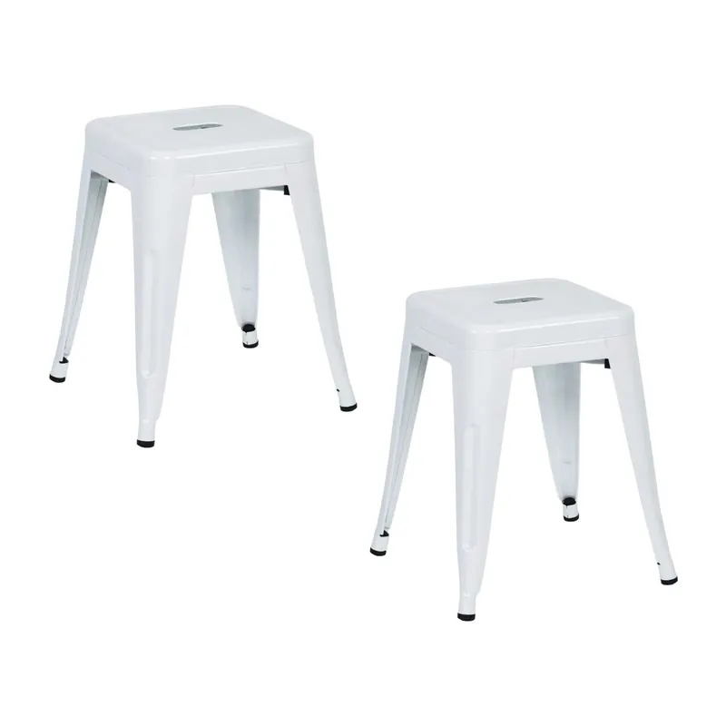 Pack 2 Taburetes Bajos Industriales de Acero Thinia Home - Muebles