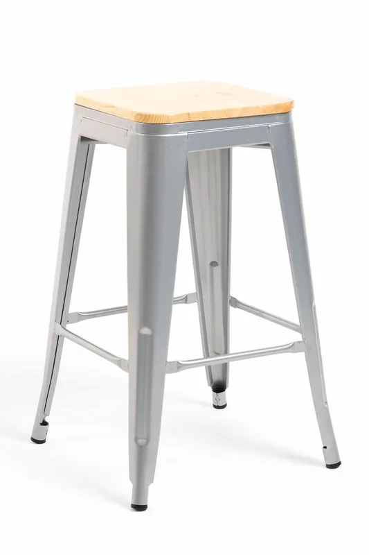 Pack 2 Taburetes Torix Bajos Madera Natural - Blanco