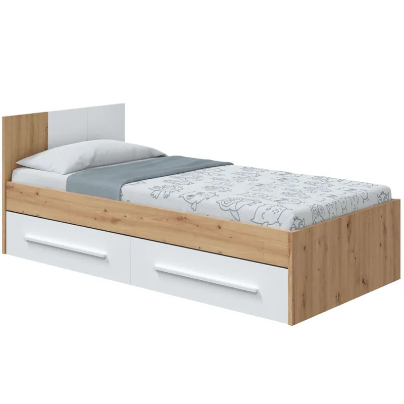 Pack 3 Muebles Juveniles Noa en color Roble Nodi y Blanco Artik - Descanso