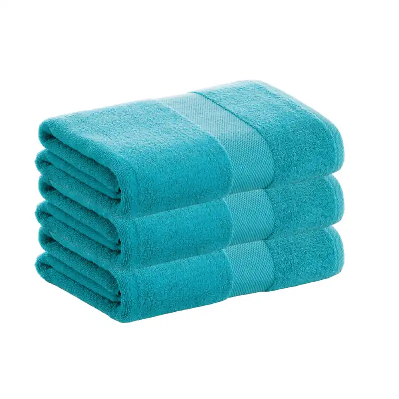 Pack 3 Toallas Turquesa Ducha de Algodón Donegal 70x140 cm Algodón 100% de 500gr/m2 de Calidad con Secado extra-rápido y de tendencia para primavera-verano