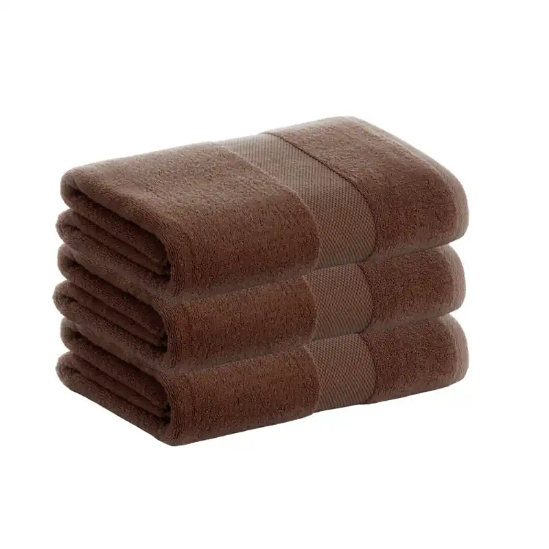Pack 3 Toallas Chocolate Ducha de Algodón Donegal 70x140 cm Algodón 100% de 500gr/m2 de Calidad con Secado extra-rápido y de tendencia para primavera-verano