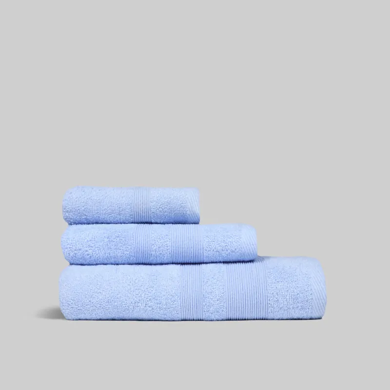 Pack 3 Toallas Azul Claro (30x50cm, 50x100cm y 70x140cm) Donegal Collections - Textil