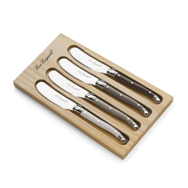 Pack 4 cuchillos mantequeros Tradition Lou Laguiole acero inox - Cocina