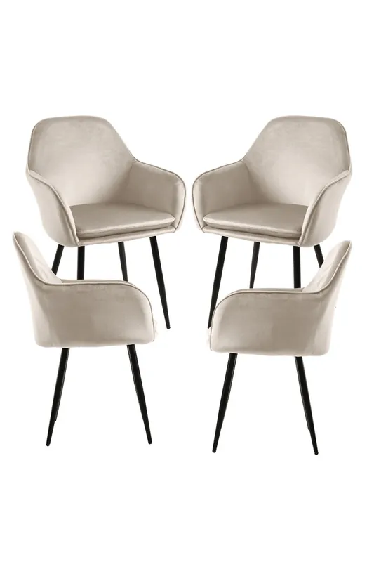 Pack 4 Sillas Chic Black - Beige