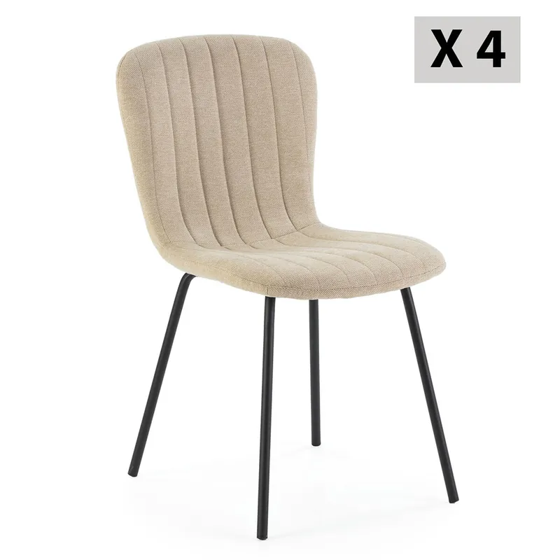 Pack 4 sillas comedor Lucky tapizadas - Muebles