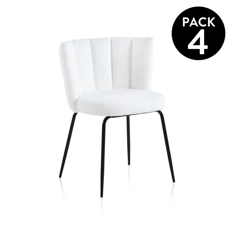 Pack 4 sillas de comedor Bodhi Crochet Gris 60 x 79 x cm - Muebles