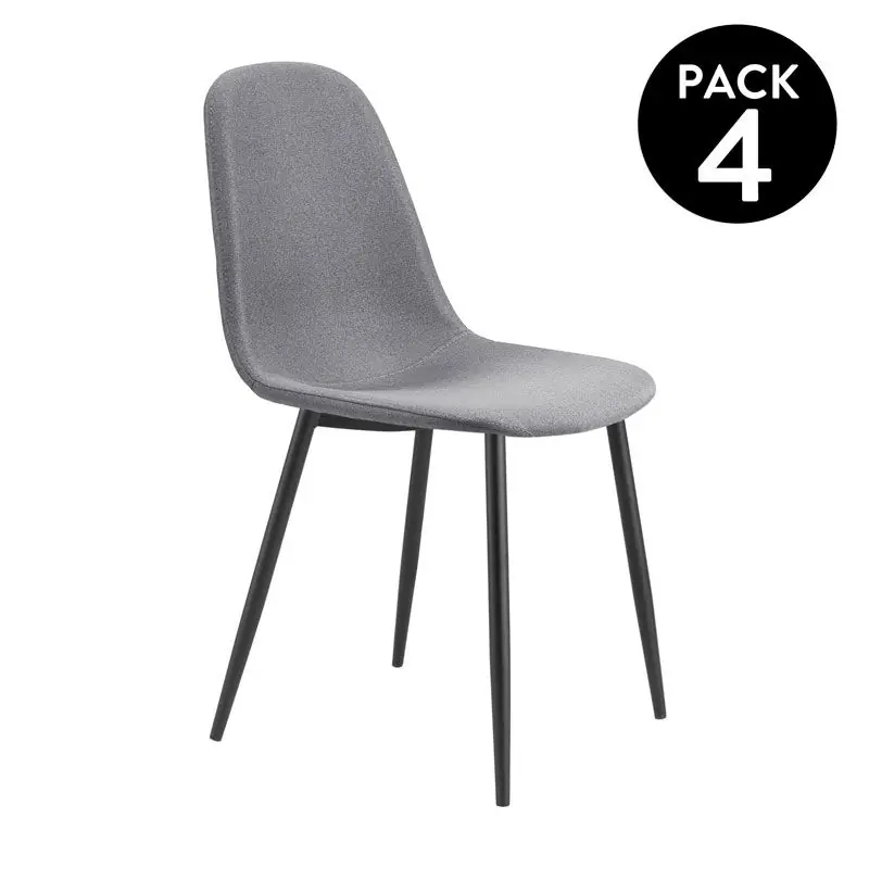 Pack 4 sillas de comedor Hall Gris 54,5 x 84 x cm - Muebles