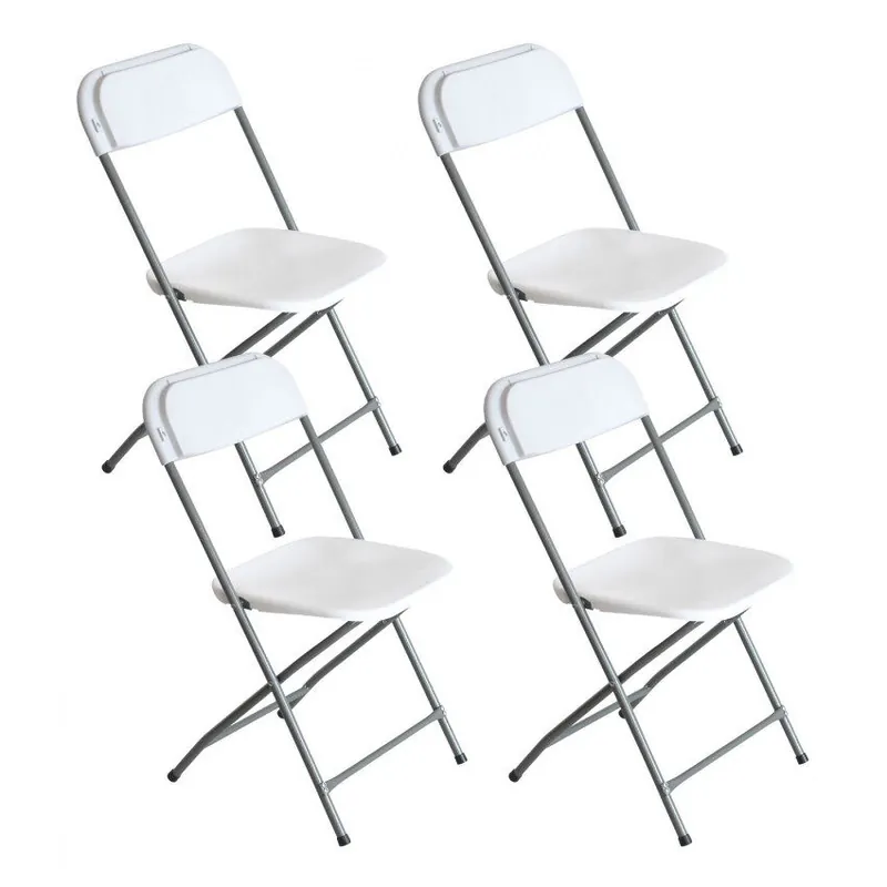 Pack 4 Sillas Plegables Blancas 49x44.5x80.5cm 7house - Jardín