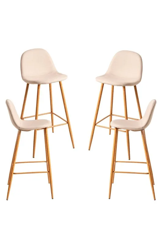 Pack 4 Taburetes Teok Tela - Beige