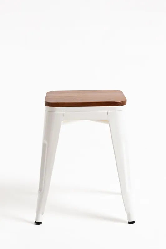 Pack 4 Taburetes Torix Pequeños Madera Natural - Blanco
