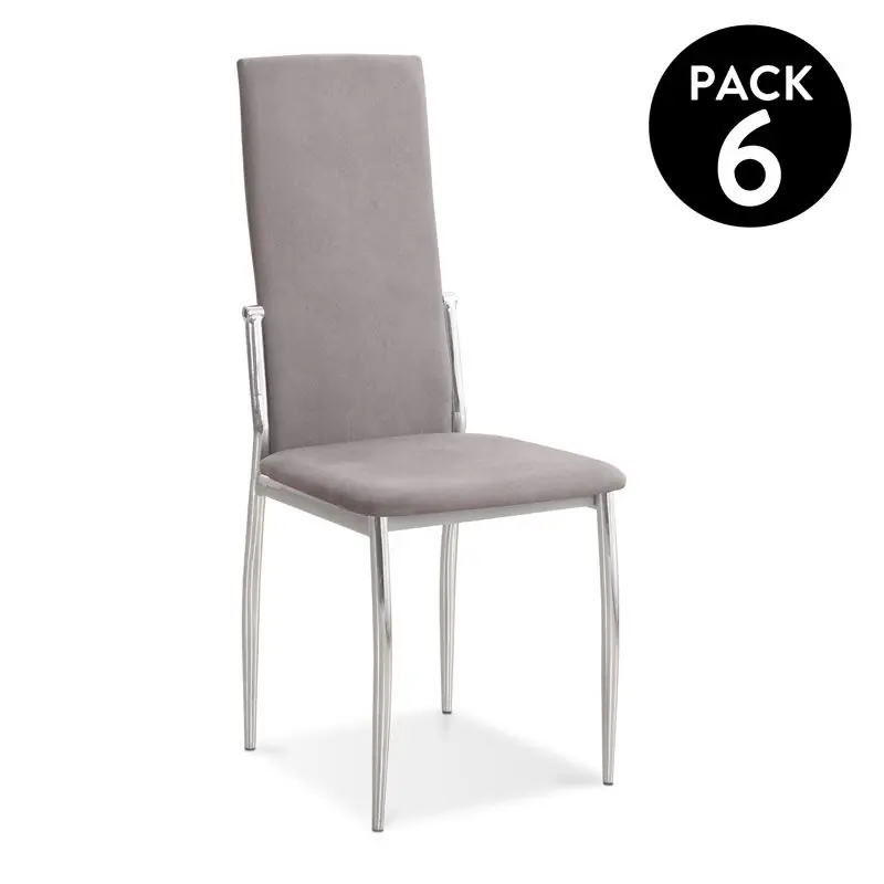 Pack 6 sillas de comedor Sakura Gris Marengo Sakura 43 x 110 x 53 cm - Muebles