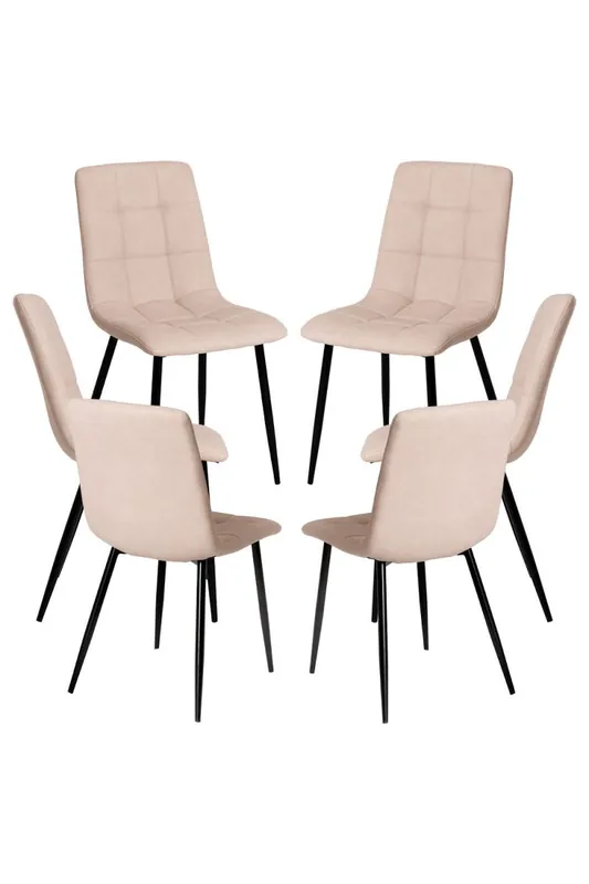 Pack 6 Sillas Stuhl Polipiel - Beige