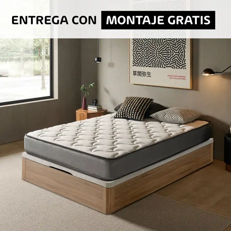 Pack AHORRO 90x190cm visco y canapé madera SOMNALIS - Descanso