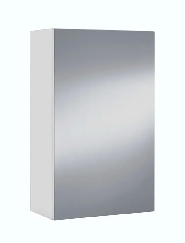 Pack de dos armarios con espejo + 3 estantes color blanco brillo aseo almacenaje 100x65x21 cm - Baño
