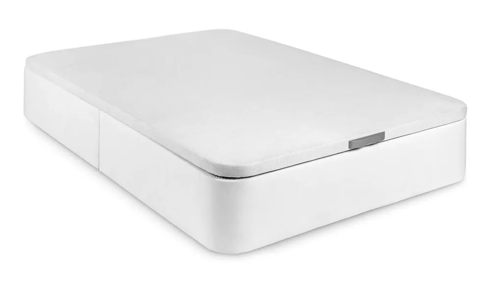 PACK DE CANAPÉ POLIPIEL BLANCO + COLCHÓN VISCOELÁSTICO - Descanso