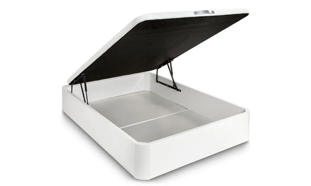 Pack de Canapé Madera | Color Blanco 34cm alto | + Colchón Viscoelásticos | 90X190 cm - Descanso