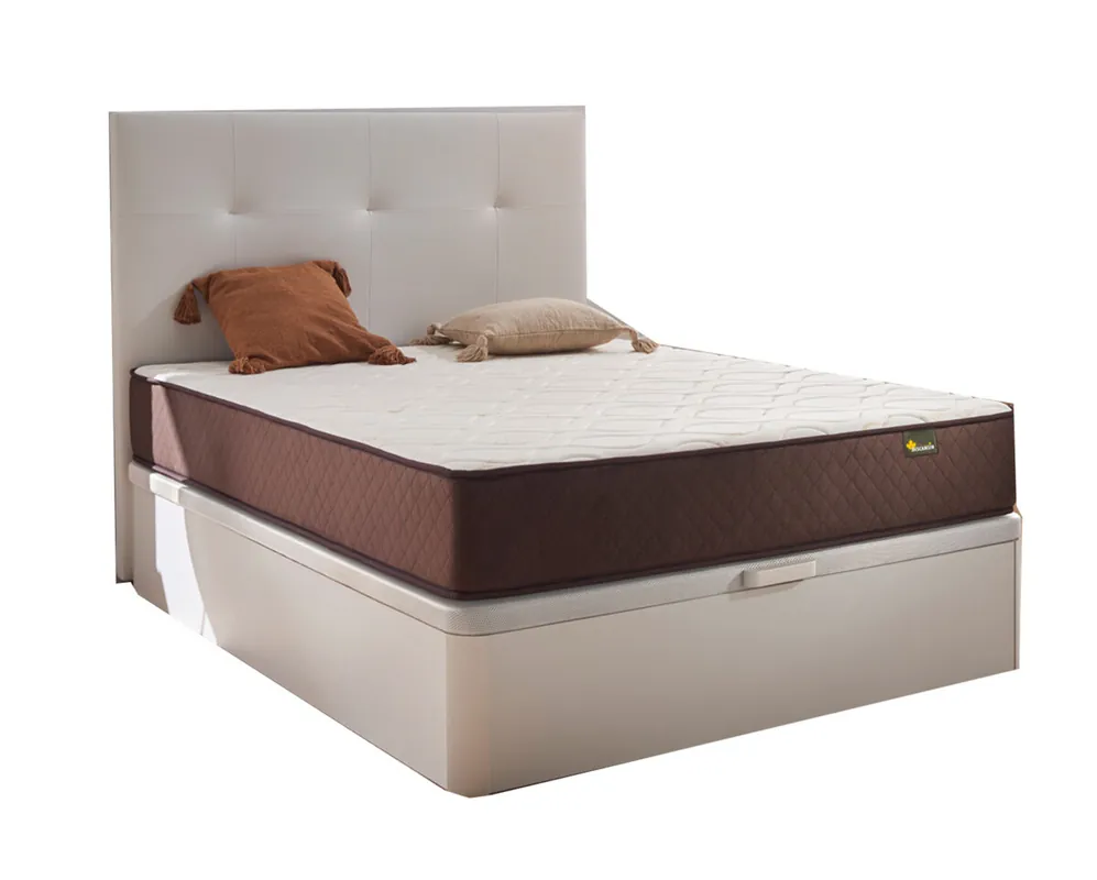 Pack Colchón + Cabecero + Canapé Abatible Descansin, 150x200cm, Beis, Maxima Comodidad, Gran Almacenaje - Descanso