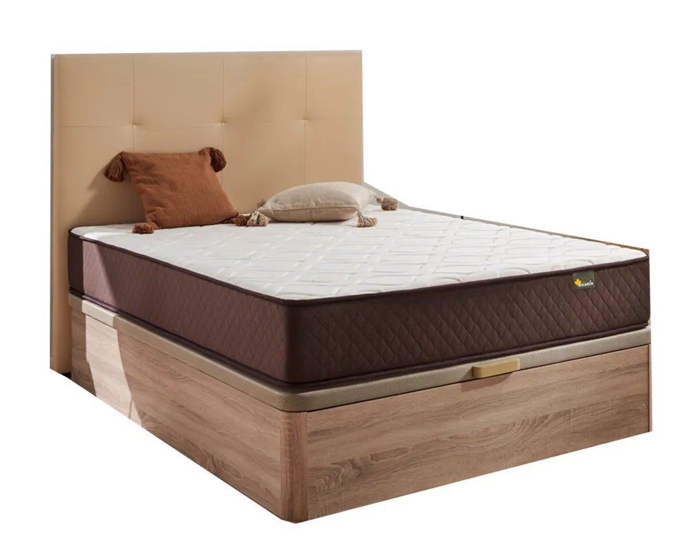 Pack Colchón + Cabecero + Canapé Abatible Descansin, 180x200cm, Beis, Maxima Comodidad, Gran Almacenaje - Descanso