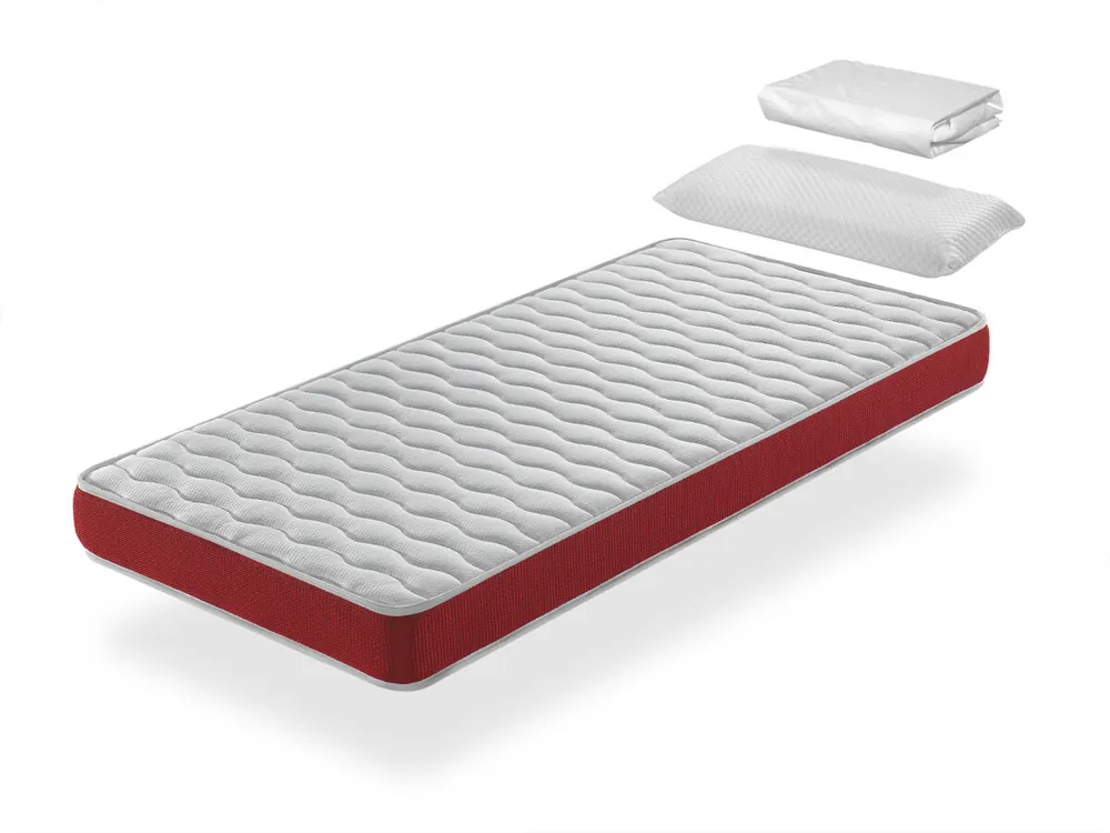 Pack Colchon 70X190 VELVET CAMA INFANTIL, Altura 14 CM + 1 Almohada viscoelastica 70X35 + 1 Protector colchon 70X190 - Descanso