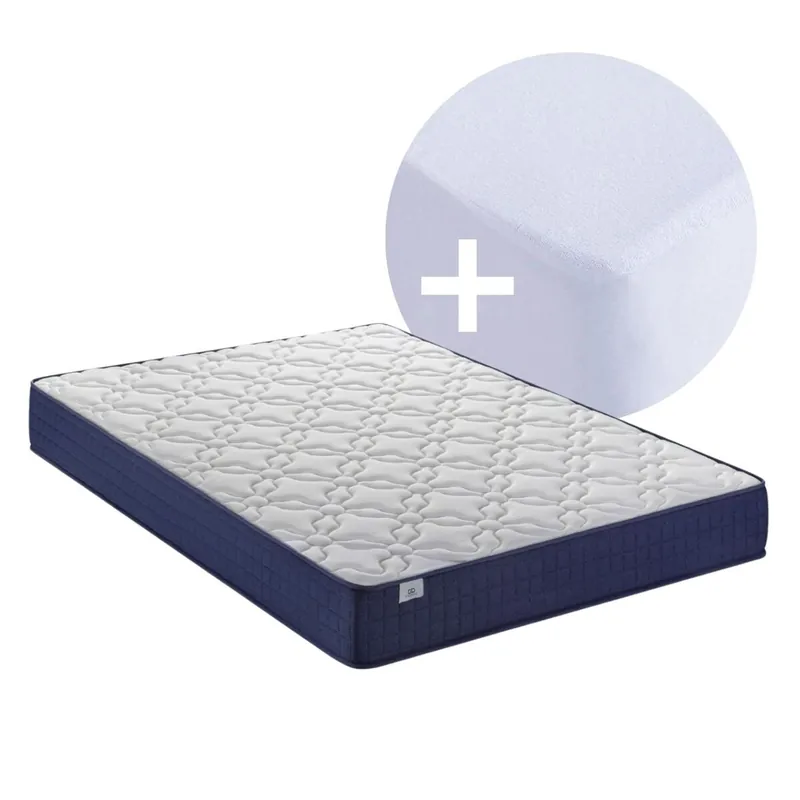 Pack Colchón Viscoelástico Essential 90x190cm Altura 20cm y Protector Colchón Fusion Home - Descanso