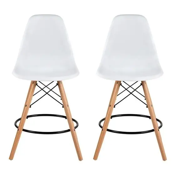Pack de 2 de taburetes medios PARIS 97cm blancos - Muebles
