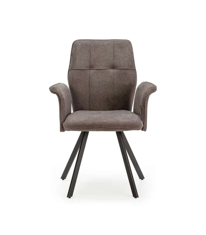 Pack de 2 sillones para comedor Marcos tapizado textil gris oscuro 62 x 60 x 89 cm - Muebles