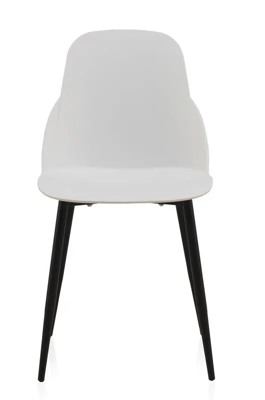 Pack De 4 Sillones Pp Blancos Con Patas Metalicas - Muebles