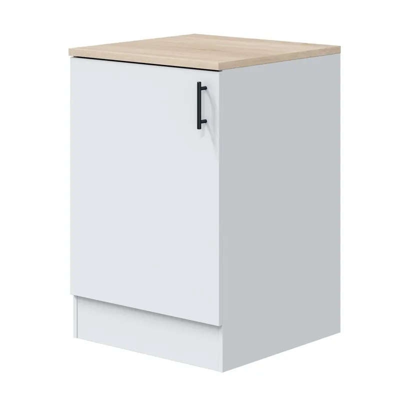 Pack de Muebles de Cocina Kira Completo 10 Módulos Estilo Nórdico en Blanco Brillo y Roble Canadian