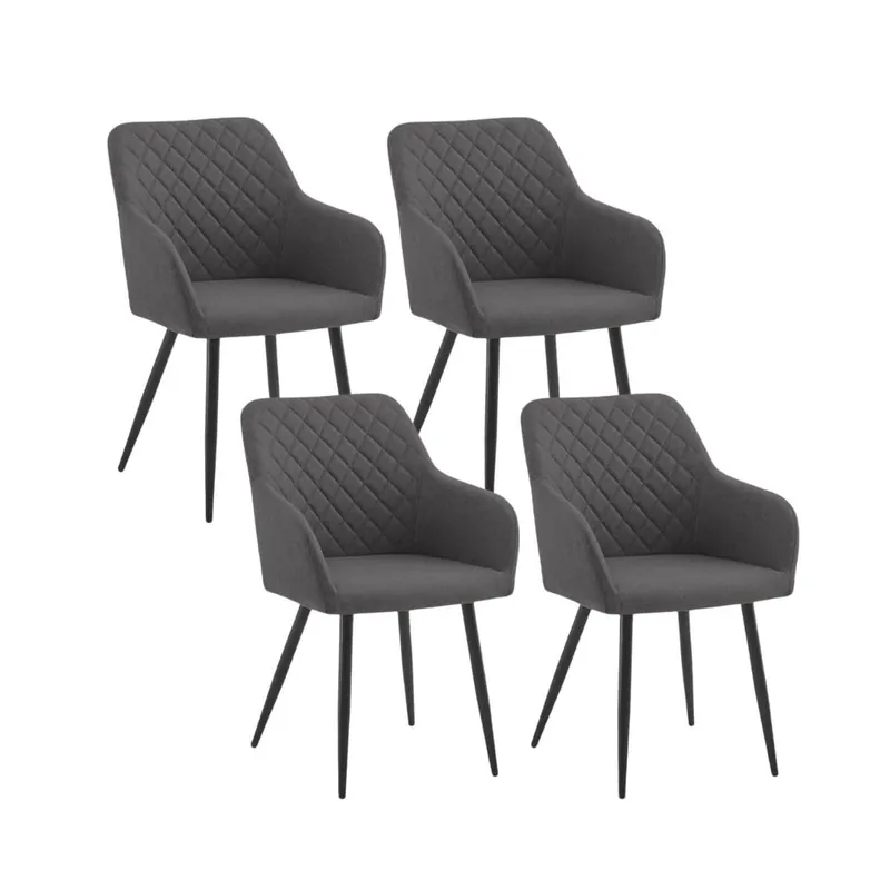 Pack de 2 sillas de comedor Diamante gris 84x52x46 cm - Muebles