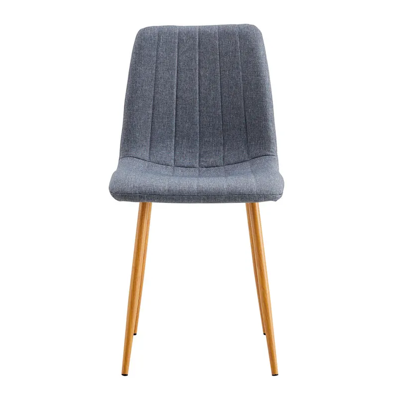 Pack de 4 sillas de comedor Nails tejido tapizado gris/oak Adec - Muebles