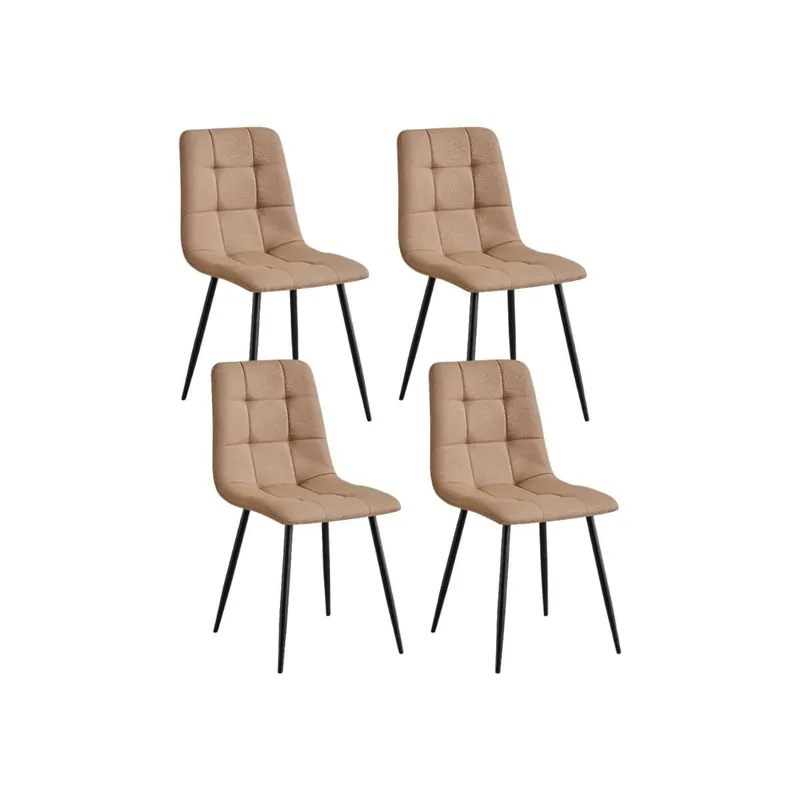 Pack de 4 sillas de comedor Orvane beige 86x45x45 cm - Muebles