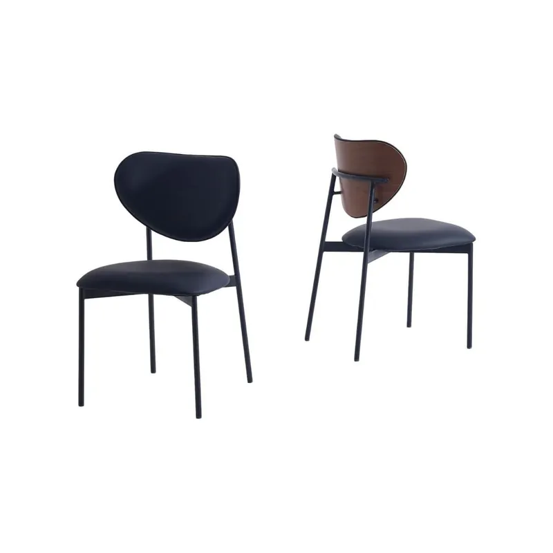 Pack de 2 sillas Eva respaldo curvado negro 85x52x47 cm Adec - Muebles