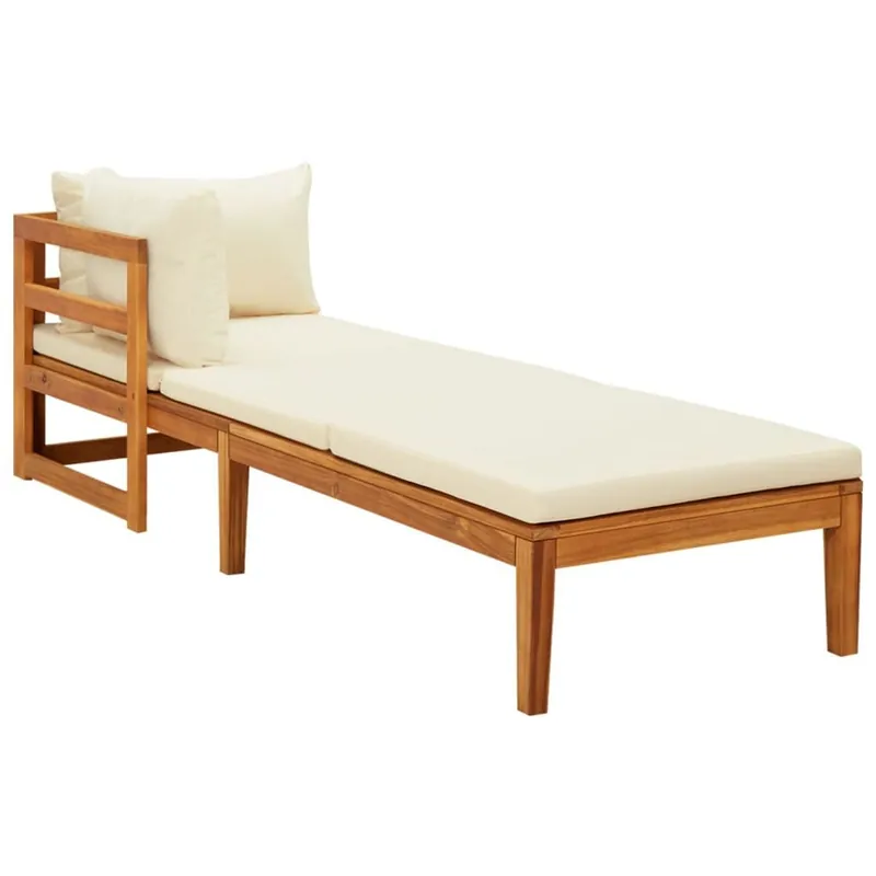 Pack de 2 tumbonas con cojines VidaXL madera de acacia gris oscuro - Jardín