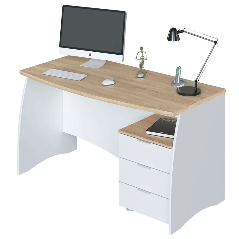 Pack Despacho Oficina Moderna Color Blanco Artik y Roble Canadian - Muebles