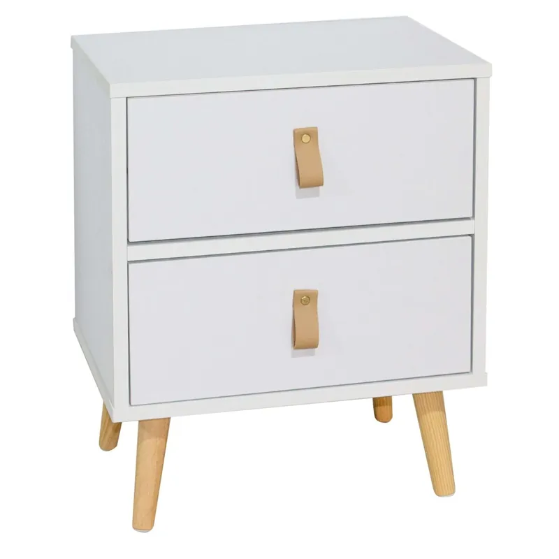 Juego Muebles de Dormitorio Matrimonio Cabecero, 2 mesitas y Cómoda Blanco 135-150 cm