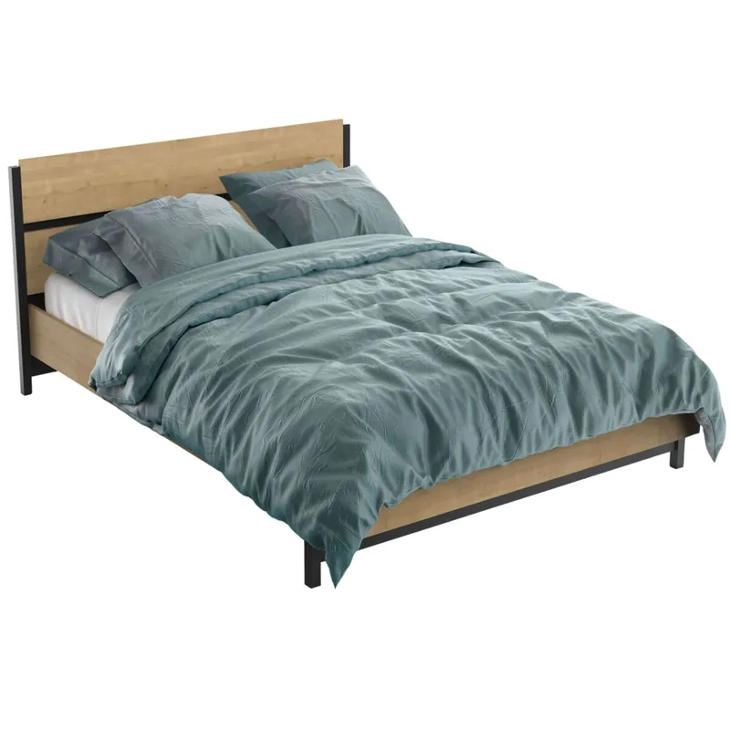 Pack Muebles Dormitorio Craft color roble Hamilton (cama + mesitas de noche + cómoda) - Descanso
