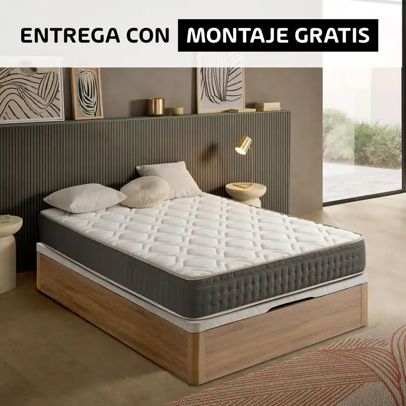 Pack ESTANDAR 90x190cm visco y canapé madera SOMNALIS - Descanso