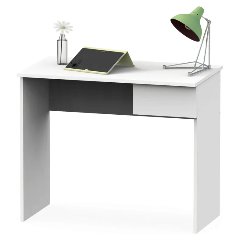 Pack de Oficina Escritorio y 2 Estanterías Turín en Color Blanco. - Muebles