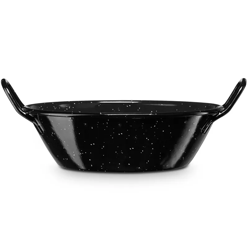 Briebe Levante Paellera Honda Inducción 22cm Acero Esmaltado, Cazuela 1,7 L, Vitrocerámica, Fuego, Gas, Horno, , Negro - Cocina