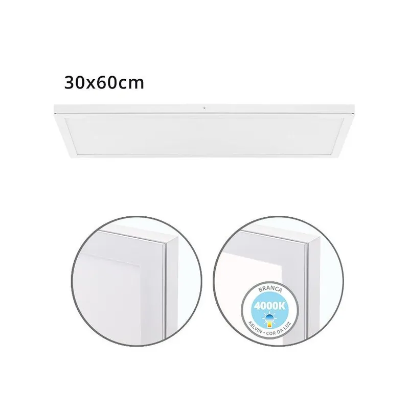 panel led rectangular aluminio color blanco serie voltaire 60cm - Decoración
