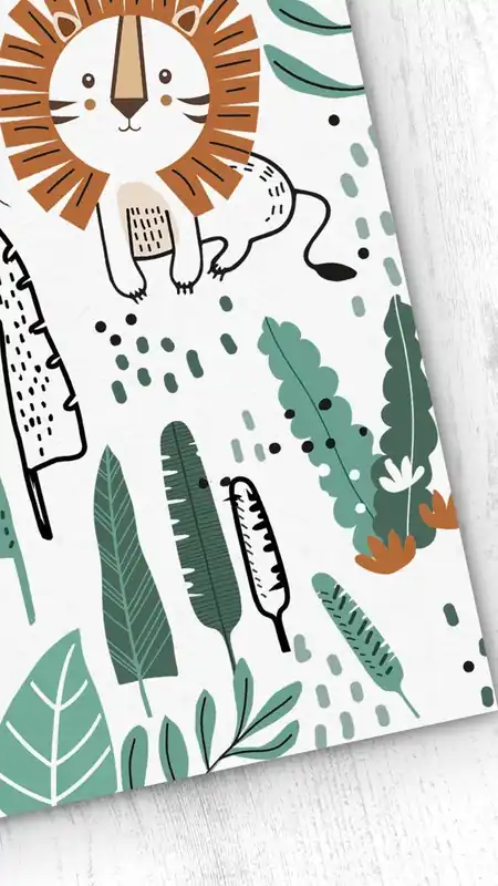 Papel pintado Infantil Lion Selva LionSelva - Multicolor - 1 rollo 55 x 300 cm