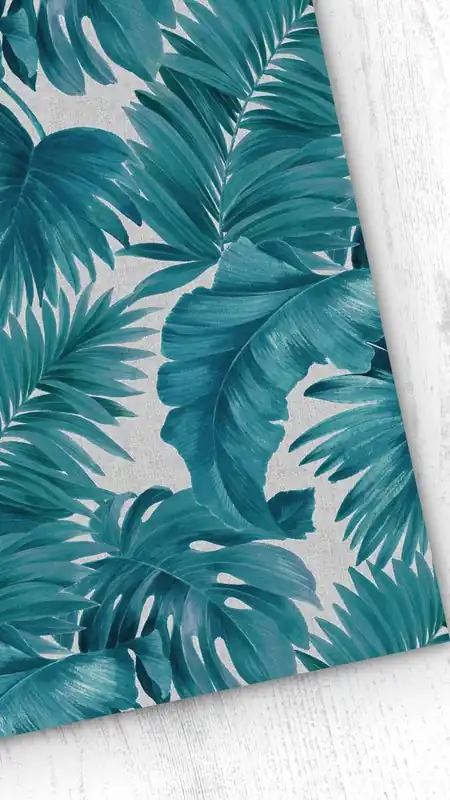 Papel pintado Palmeiras Palmeiras - Azul - 1 rollo 55 x 300 cm