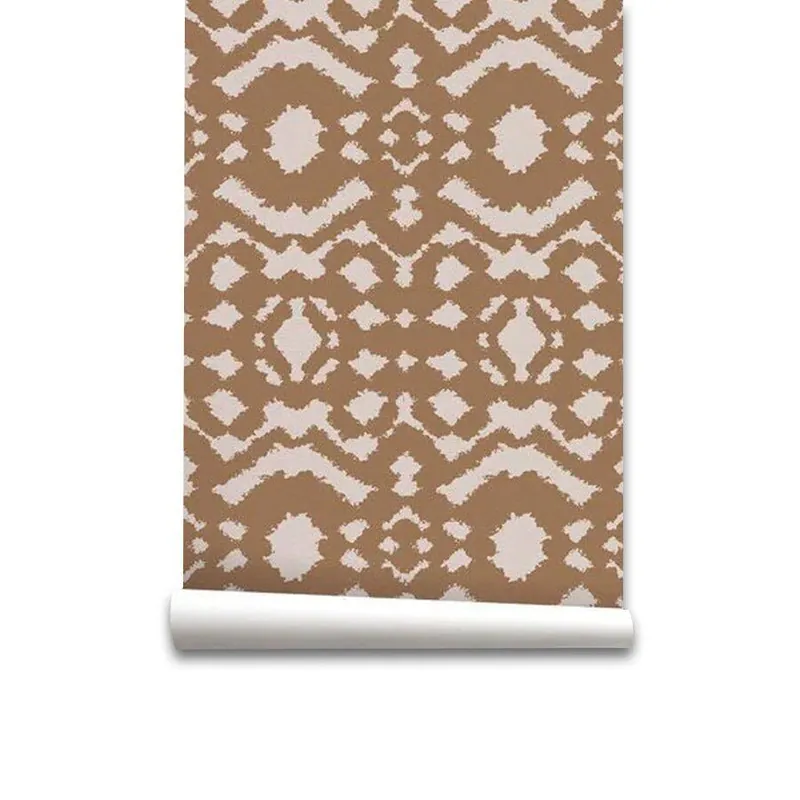 Papel pintado Tribal Marrón TribalMarrón - Marron - 1 rollo 55 x 300 cm