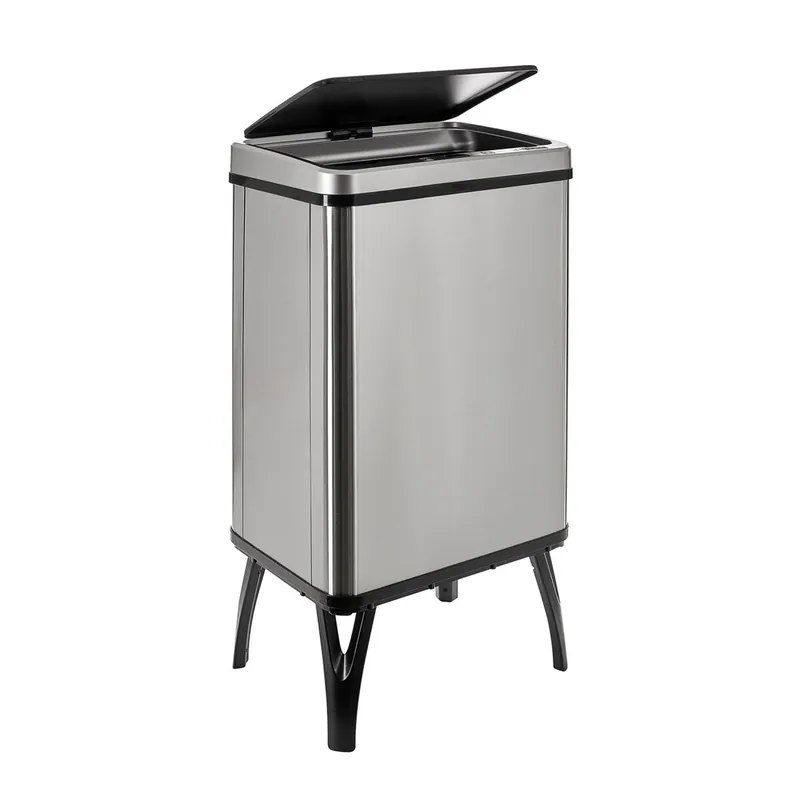 WELL HOME MOBILIARIO & DECORACIÓN Cubo de basura inteligente con apertura automática y contacto manual de 40L, 35,5x26x71,5cm color gris. - Baño