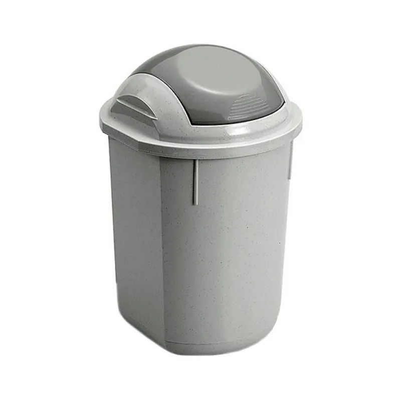 Papelera Redonda con Tapa Gris 40 Litros 7house - Baño
