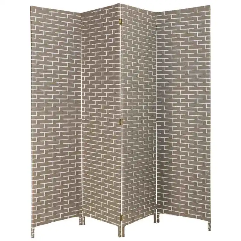 Biombo de papel trenzado 4 hojas 50(x4)x3x180h cm - Decoración