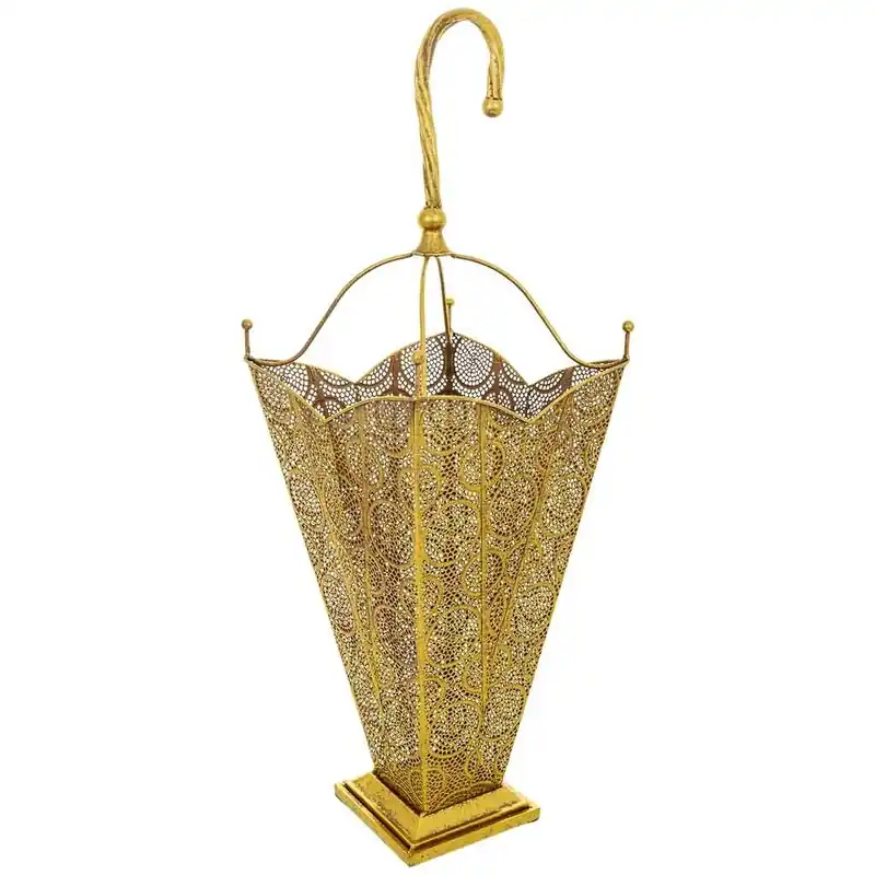 Paragüero de metal dorado 29x29x82.5h cm - Decoración